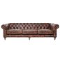Pasadena Chesterfield 4-Seater Aged Leather Sofa