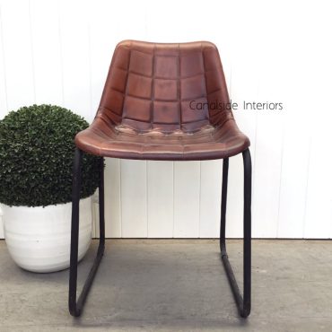 Linetti Leather Chair with Square Stitching