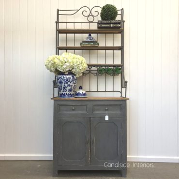 Market Hill French Country Rustic Sideboard / Cupboard with Metal Hutch