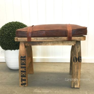 Pommel Leather Industrial Stool