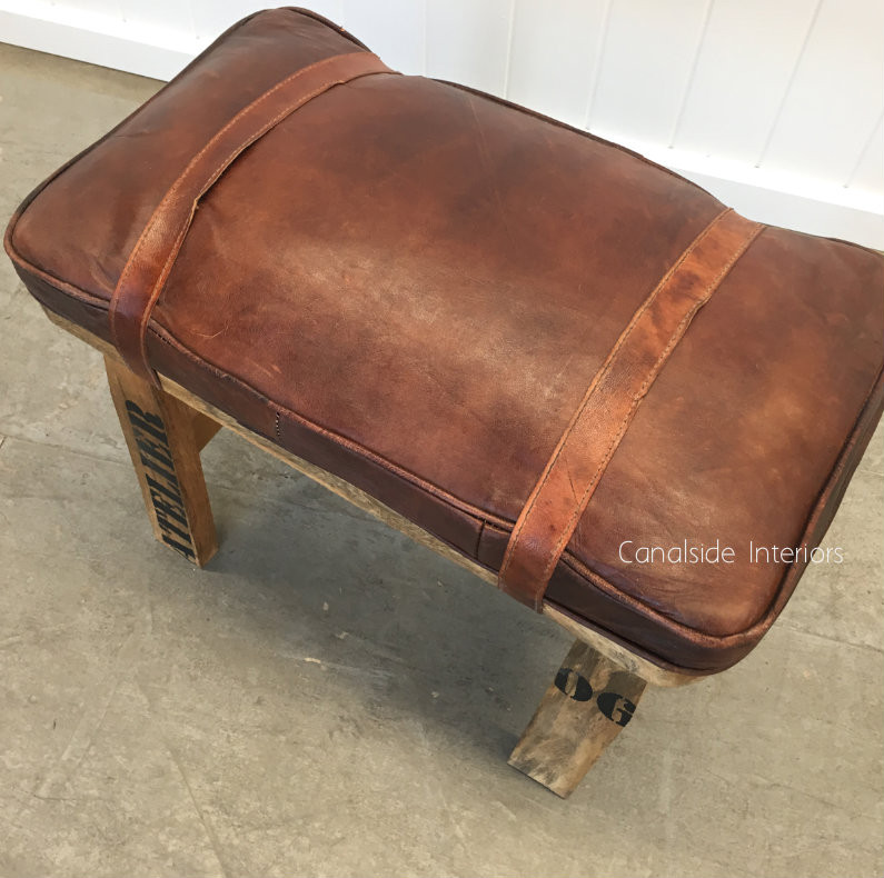 Pommel Leather Industrial Stool