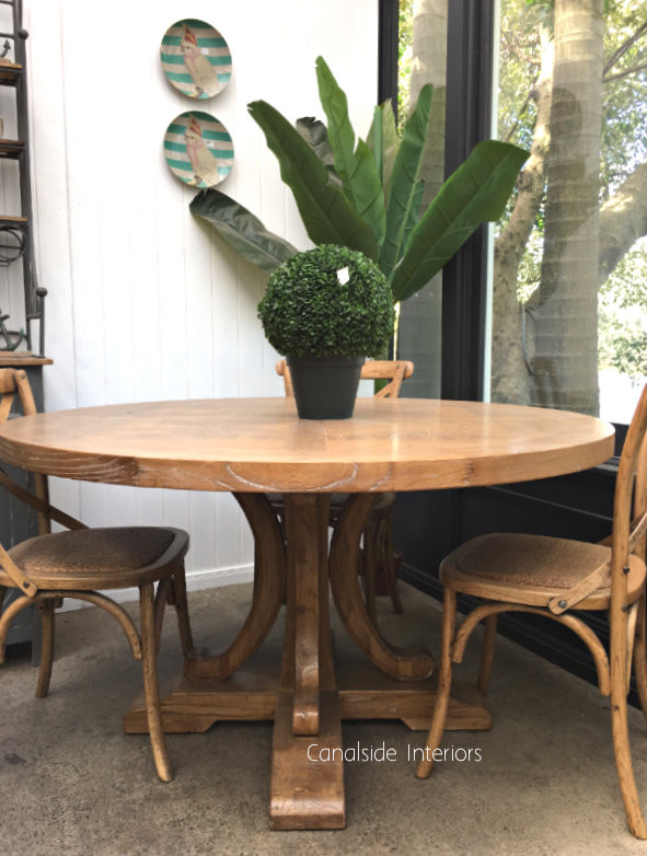 Artisan Parquetry Top Round Dining Table