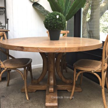 Artisan Parquetry Top Round Dining Table