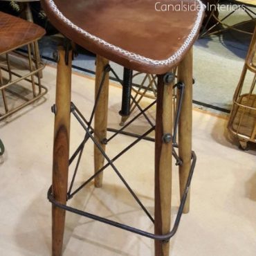 Hendricks Aged Leather Bar Stool