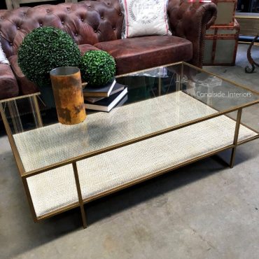 Wickford Glass & Rattan Coffee Table