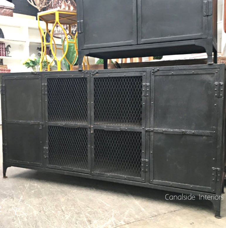Foundry 4 Door Industrial TV Sideboard with Mesh Doors