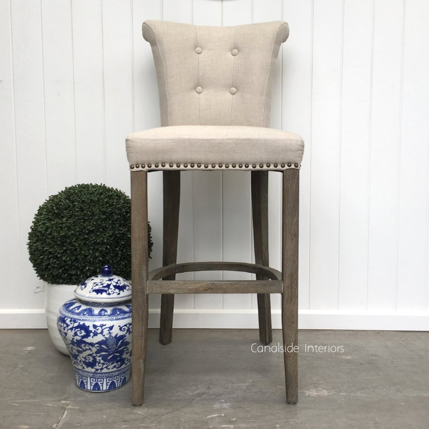 Montague Upholstered Buttoned Back Bar Stool