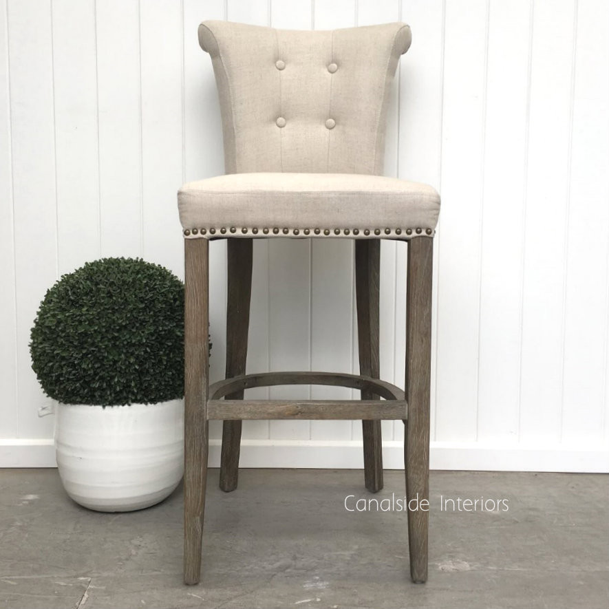 Montague Upholstered Buttoned Back Bar Stool