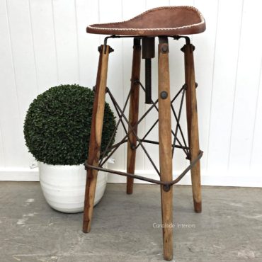 Hendricks Aged Leather Bar Stool