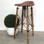 Hendricks Aged Leather Bar Stool