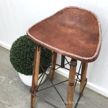 Hendricks Aged Leather Bar Stool
