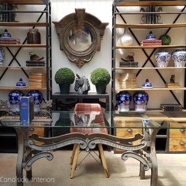 Hobbs Industrial Dining Table with Glass Top