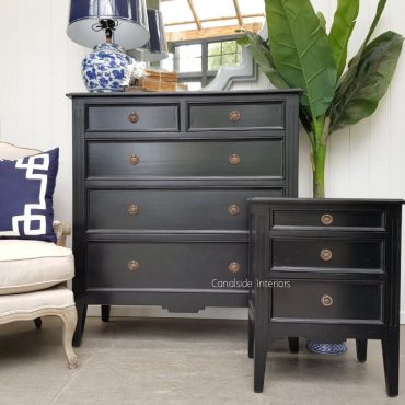 Peninsula 5 Drawer Chest and Peninsula Bedside