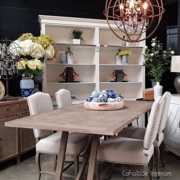 Talbot Dining Table with Herringbone Top