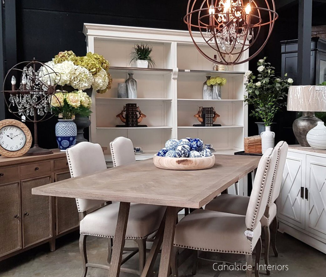 Talbot Dining Table with Herringbone Top