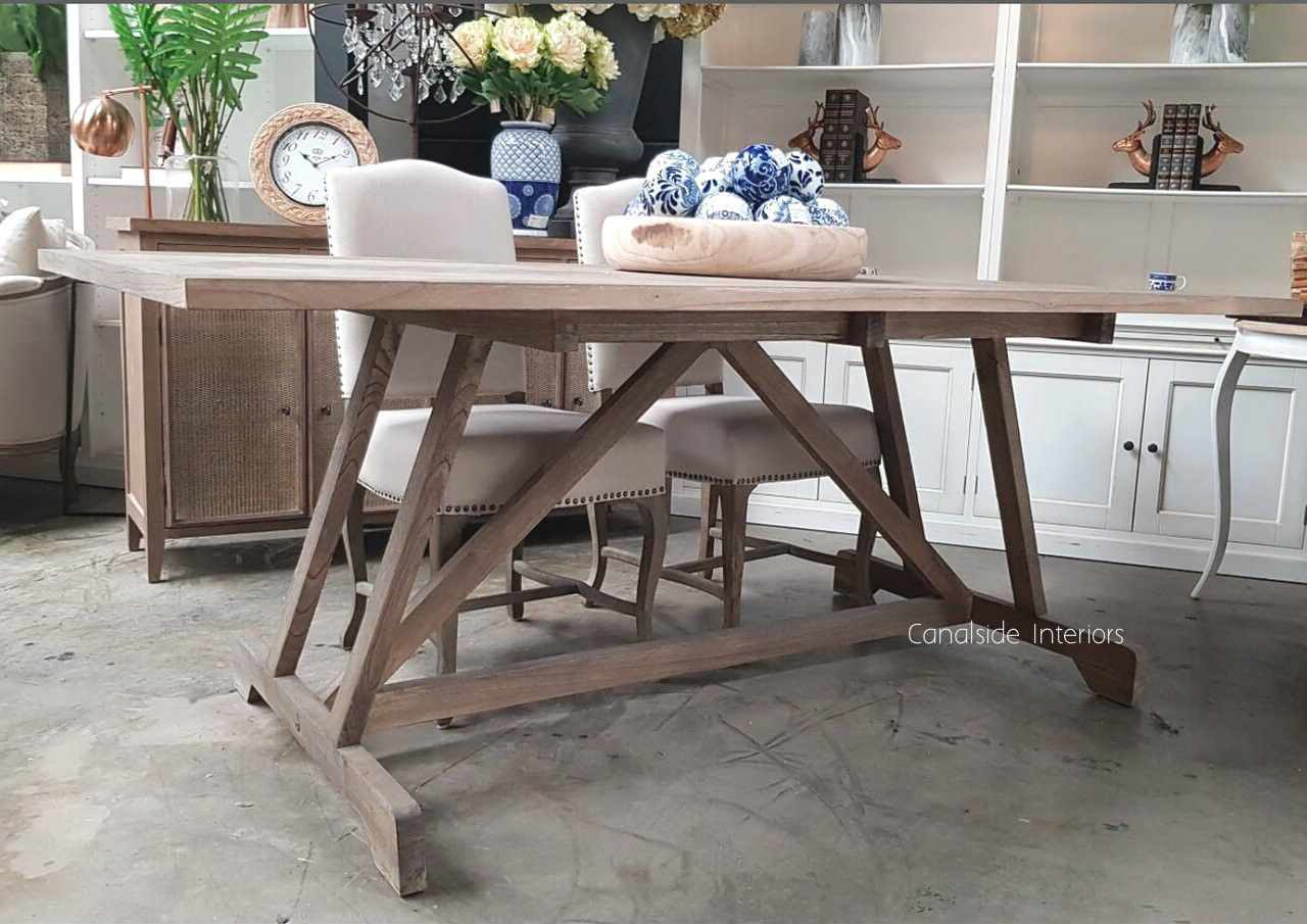Talbot Dining Table with Herringbone Top