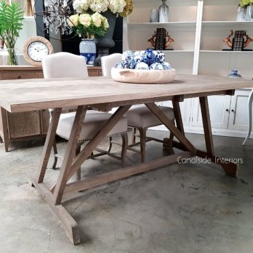 Talbot Dining Table with Herringbone Top