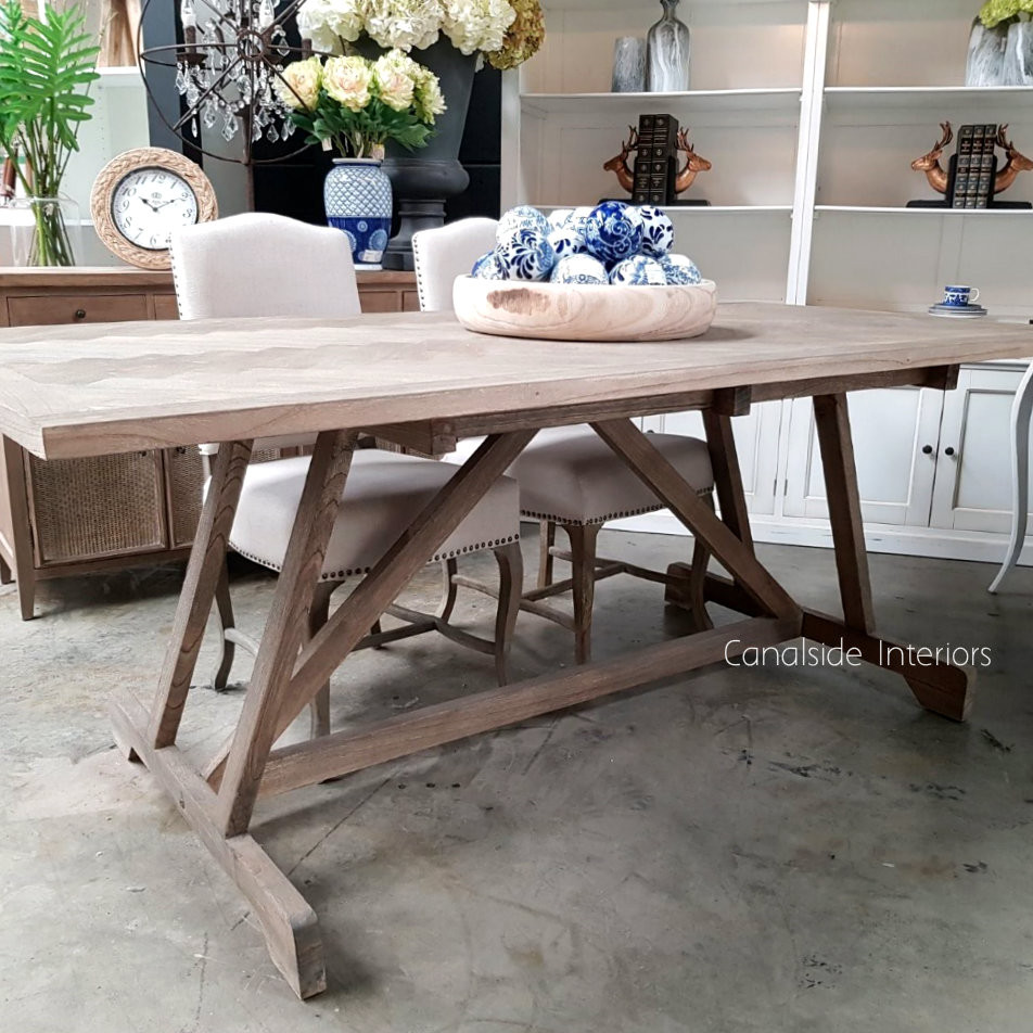Talbot Dining Table with Herringbone Top