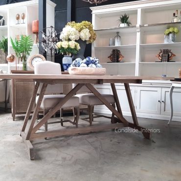 Talbot Dining Table with Herringbone Top