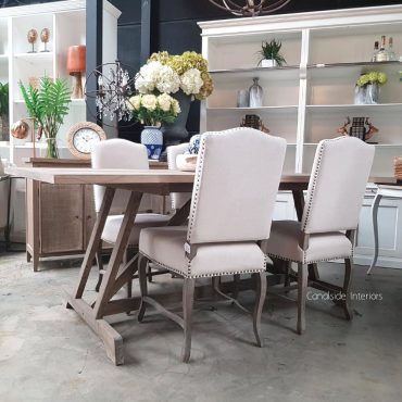 Talbot Dining Table with Herringbone Top