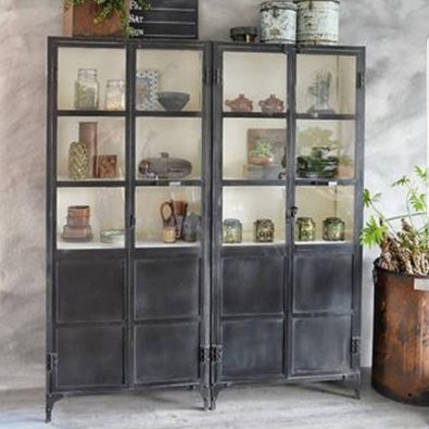Foundry Almira 2 Door Metal Cupboard
 Image via @yvonne_kwakkel  |  2 pictured side by side in this image.