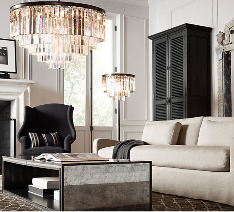 Get The Look: Inspiration Image via Restoration Hardware on Pinterest *Odeon Fringed Floor Lamp may vary to inspiration image