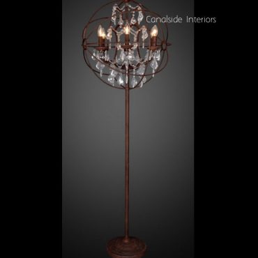 Foucault Iron Orb Chrystal Floor Lamp