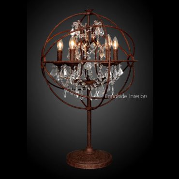 Foucault Iron Orb Chrystal Table Lamp
