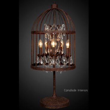 Vintage Birdcage Table Lamp