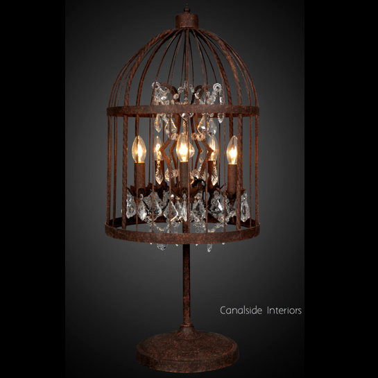 Vintage Birdcage Table Lamp