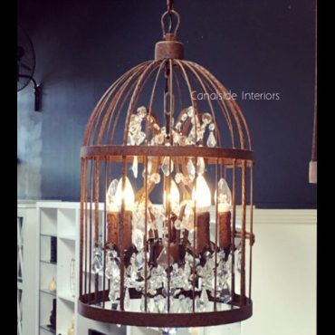 Vintage Birdcage Industrial Chandelier