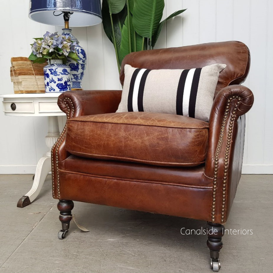 Newport Aged Leather Armchair