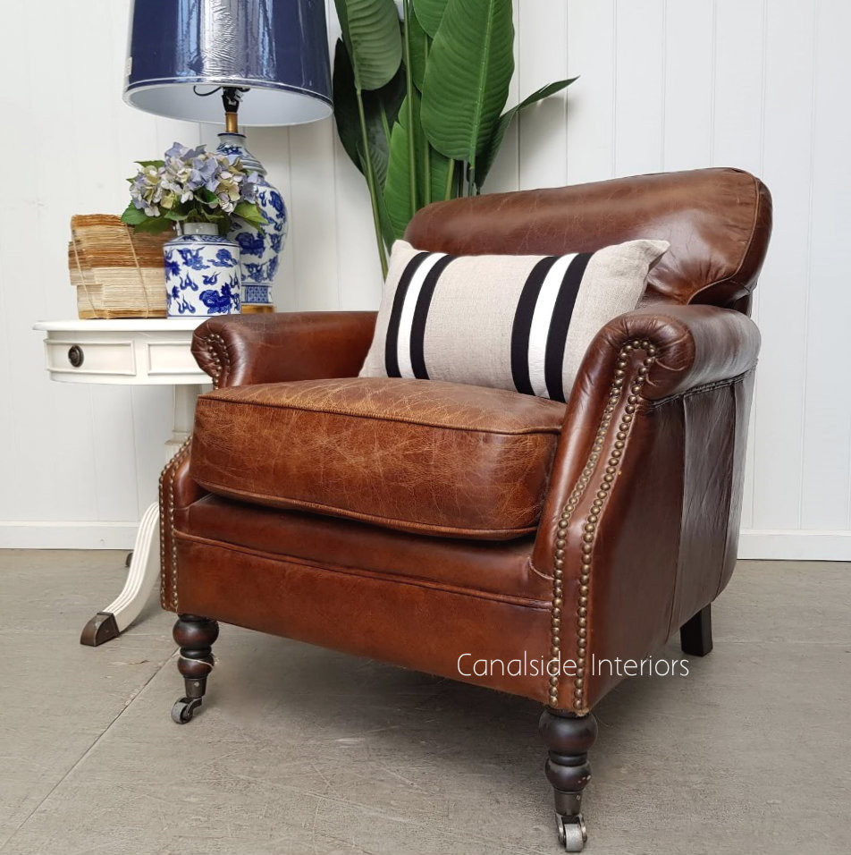 Newport Aged Leather Armchair