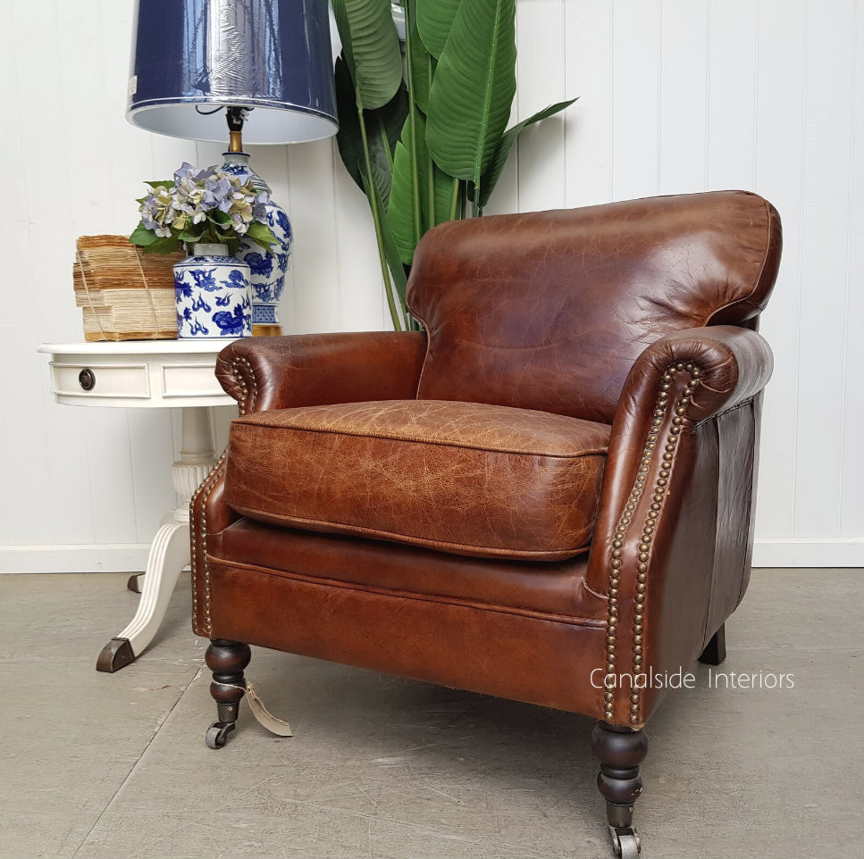 Newport Aged Leather Armchair