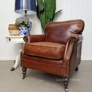 Newport Aged Leather Armchair