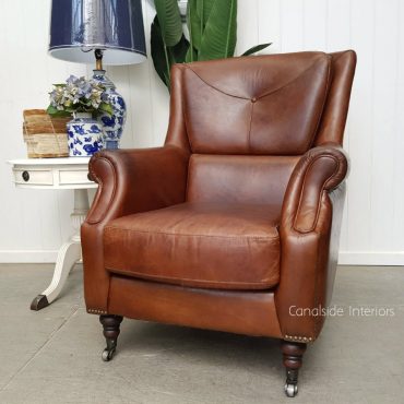 Eton Aged Leather Wingback