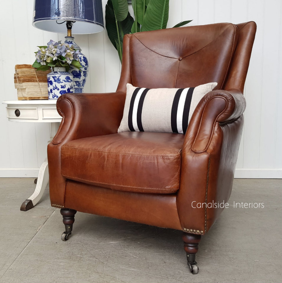 Eton Aged Leather Wingback
