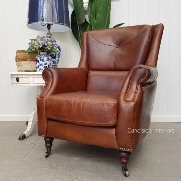 Eton Aged Leather Wingback