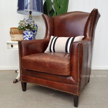 Wentworth Aged Leather Wingback