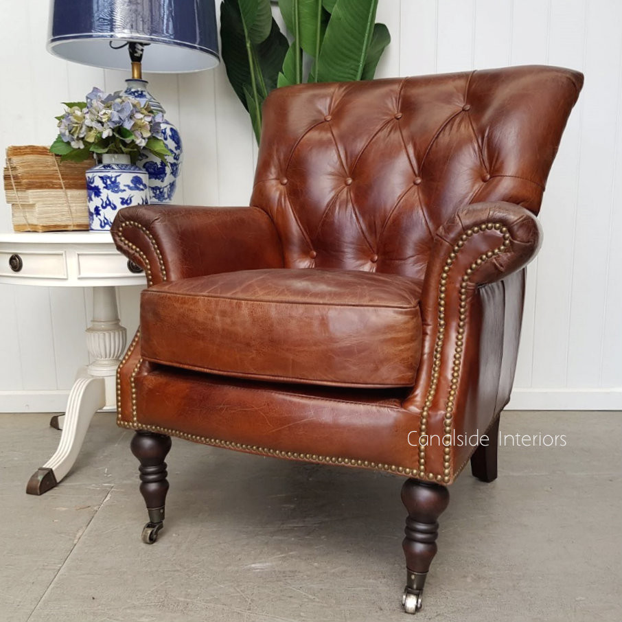 Knox Aged Leather Armchair