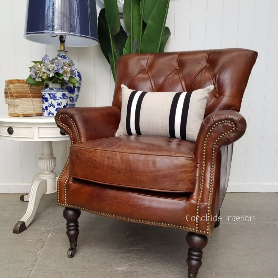 Knox Aged Leather Armchair