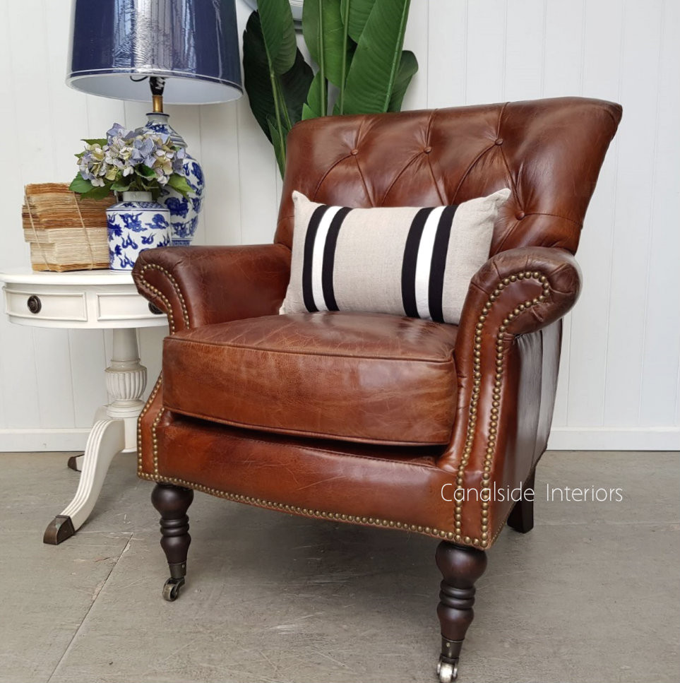 Knox Aged Leather Armchair