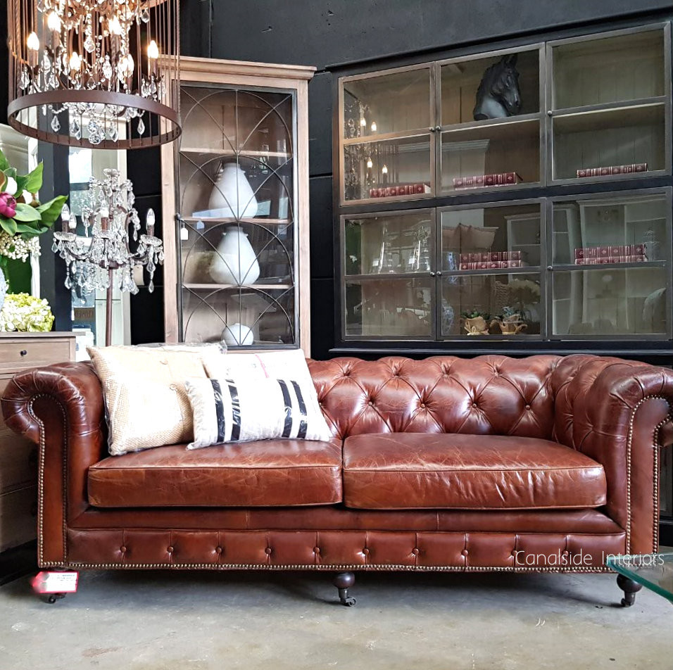 Lincoln Aged Leather Chesterfield