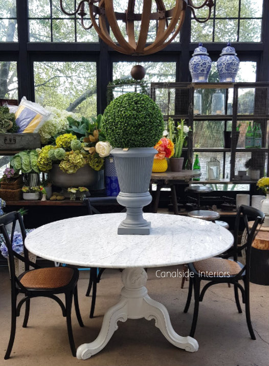 Amelie Carrara Marble Round Dining Table