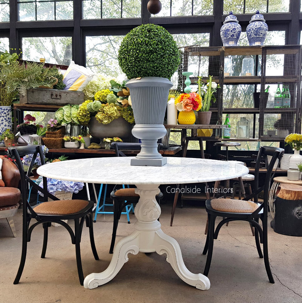 Amelie Carrara Marble Round Dining Table