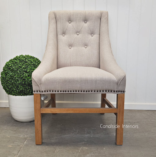 Empire Upholstered Dining Chair - Cream