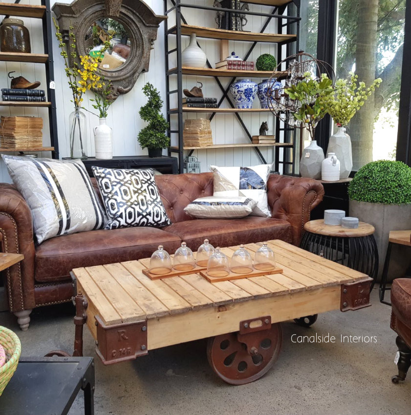 Cartage Industrial Coffee Table on Castors