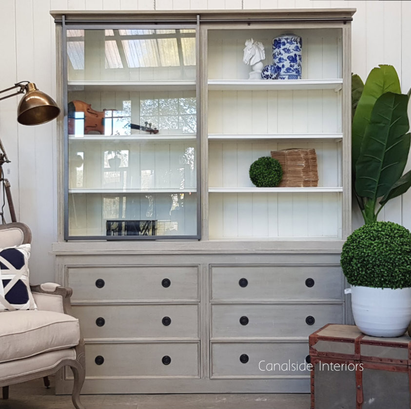 Pemberley Sliding Door Display Wall Unit