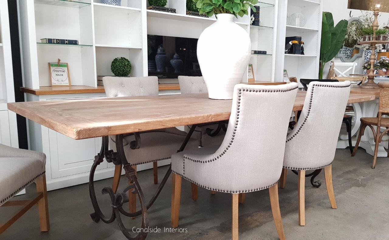 Alexandra Dining Table with Reclaimed Elm Top