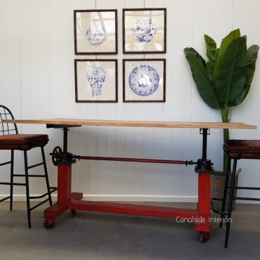 Burst Red Adjustable Bar Table